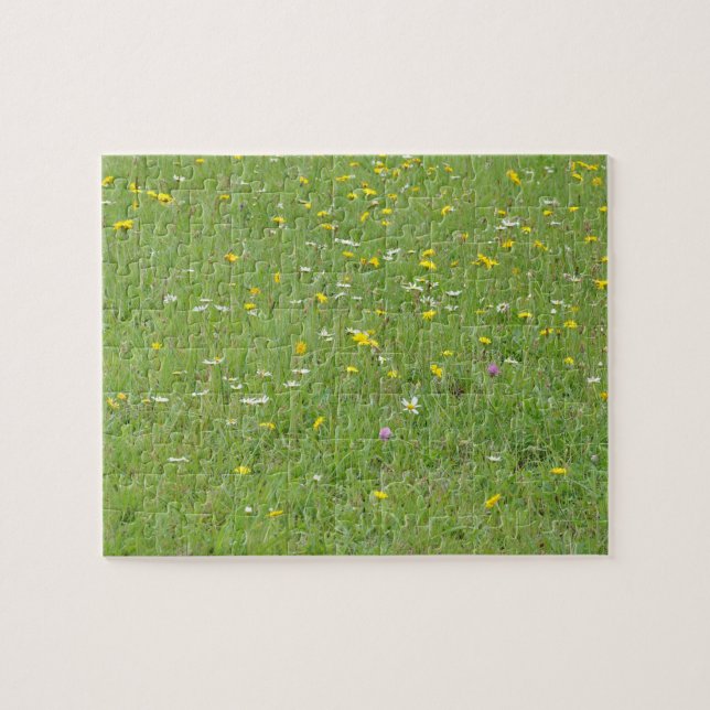 vilda blommor i mönster puzzel pussel (Horisontell)