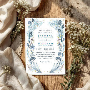 Vilda Blommor Isade Elegant Moderna QR-kod Bröllop Inbjudningar