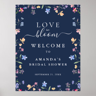 Vilda blommor Kärlek i blom Bröllopsdusch Välkomme Poster