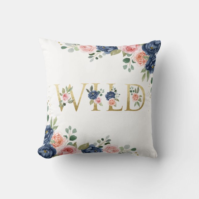 Vilda blommor kastkudde kudde (Framsida)