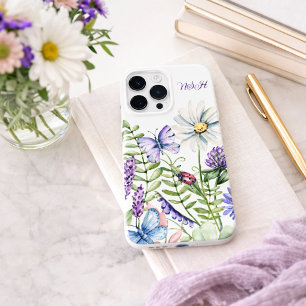 Vilda blommor med fjärilmonogram
