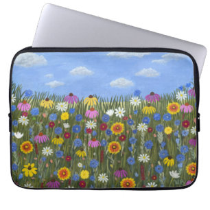Vilda blommor med tusenskönor laptop fodral