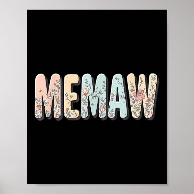 Vilda blommor Memaw Blommor Mors dag Memaw  Poster (Framsidan)