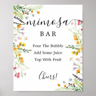 Vilda blommor Mimosa Bar Skylt