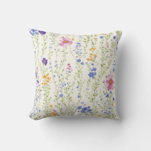 Vilda blommor Mönster Kudde