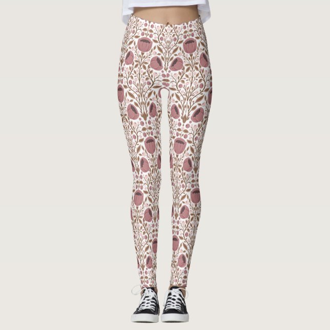 Vilda blommor mönster leggings (Framsida)