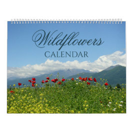 Vilda blommor natur färgglad väggkalender kalender