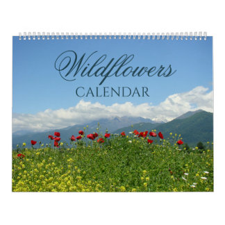 Vilda blommor natur färgglad väggkalender kalender