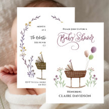 Vilda blommor och ballonger Baby Shower