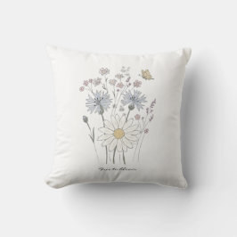 Vilda blommor och fjäril kudde