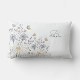 Vilda blommor och fjäril lumbarkudde