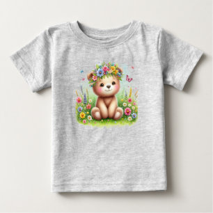 Vilda blommor och fjärilar söta som björnar t shirt