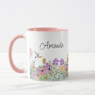 Vilda blommor och grönska Blommig kaffekopp