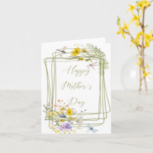 Vilda blommor och trollsländor Mors dag Kort
