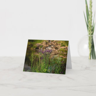 Vilda blommor och vattenfall tack kort