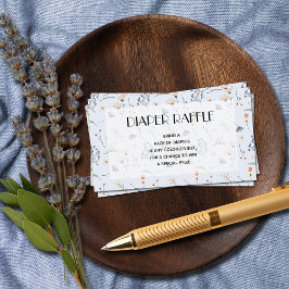 Vilda blommor på blå pojk-baby shower blöjlotteri tilläggskort