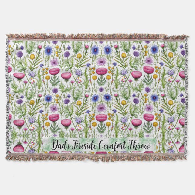 Vilda blommor Pappas myssoffa Fireside Comfort kas Filt (Framsidan)
