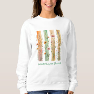 Vilda blommor Penseldrag Vattenfärg Vandring Blomm T Shirt