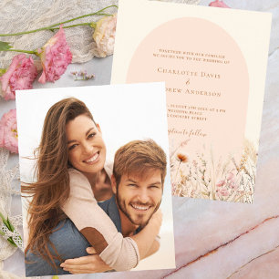 Vilda blommor persika beige båge foto budget bröll