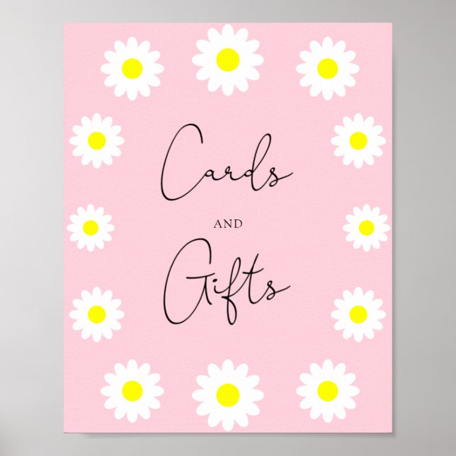 Vilda blommor prästkrage - kort och presenter baby poster (Framsidan)