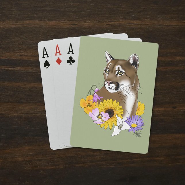 Vilda blommor Puma Bergslon Puma  Casinokort (Skapare uppladdad)
