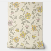 Vilda Blommor Ränder - Rosenskär Och Grågrön
