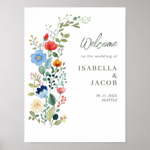 Vilda blommor Rustik Trädgård Bröllop Välkommen Poster