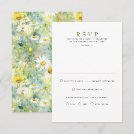 Vilda Blommor Sommar Bröllop RSVP-kort OSA Kort
