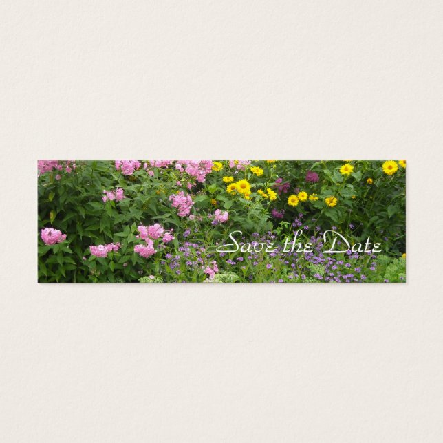 Vilda blommor - Spara datum Litet Visitkort (Framsidan)