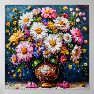 🌼 Vilda blommor Stilleben Elegant Botanisk Blomma Poster