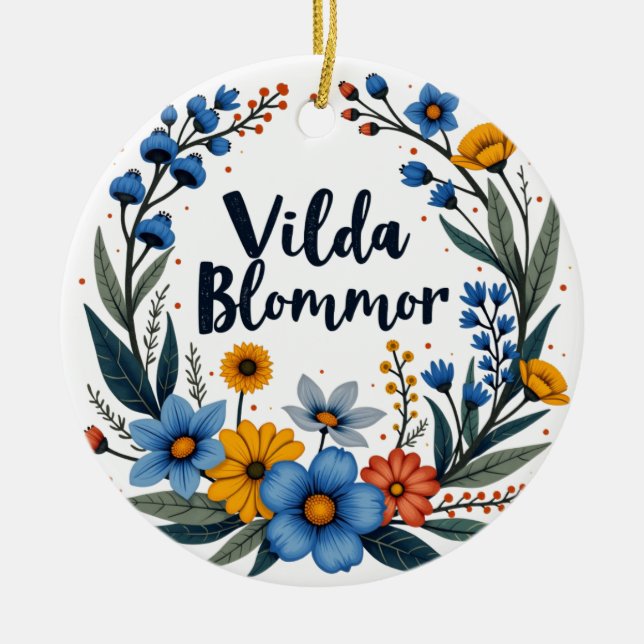 Vilda Blommor Swedish Wildflower Ornament (Framsidan)