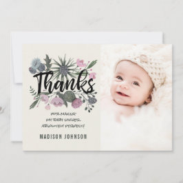 Vilda blommor | Tack | Baby Shower Fotokort Inbjudningar