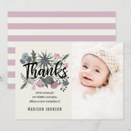 Vilda blommor | Tack | Baby Shower Fotokort Inbjudningar