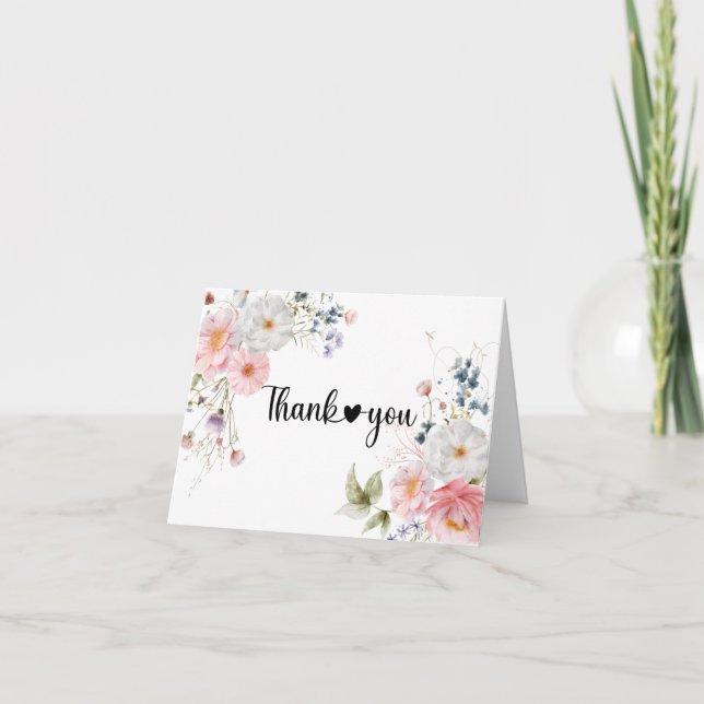 Vilda blommor tack kort (Framsida)