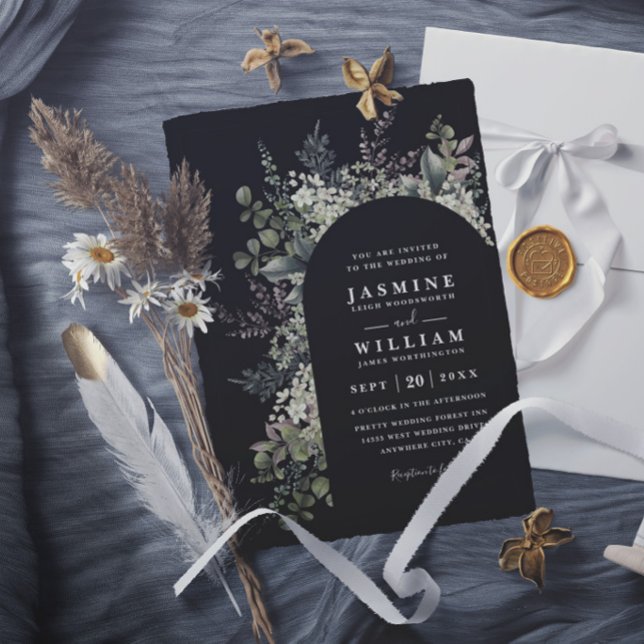 Vilda Blommor Trädgård Rustik Elegant Modern Bröll Inbjudningar (Skapare uppladdad)