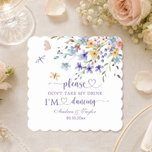 Vilda blommor Trollslända Ta inte min drink Bröllo Underlägg Papper