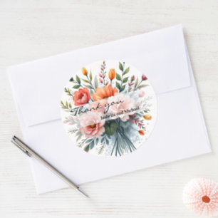 Vilda blommor Vacker Populär Lyxig Kollektion Runt Klistermärke