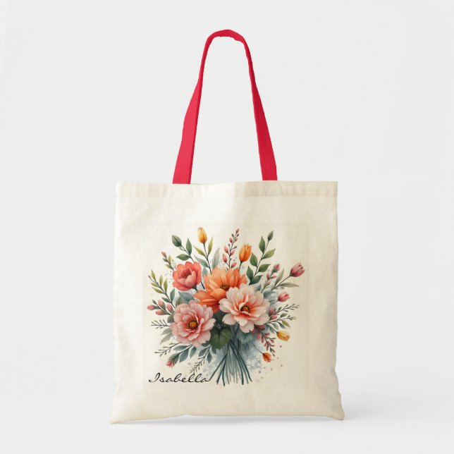 Vilda Blommor Vacker Populär Lyxig Samling Tygkasse (Framsidan)