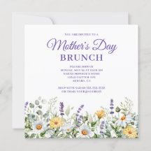 Vilda blommor Vattenfärg Kant Morsdag Brunch