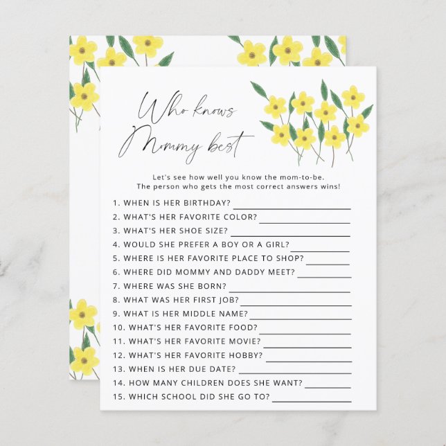 Vilda blommor Vem vet bäst mammaduell (Fram/baksida)