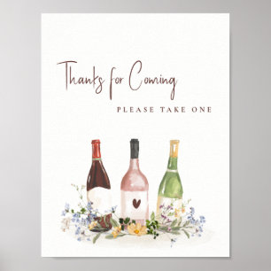 Vilda blommor Vinkara Förmånsskylt Bröllopsdusch Poster