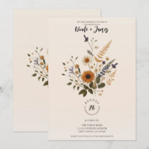 Vilda blommor Vintage blommig bukett Bohemisk bröl