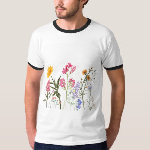 Vilda blommor, Vintage botaniska pastellfärgade bl T Shirt