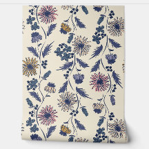 Vilda Blommors Ränder - Lavendel Och Denimblå