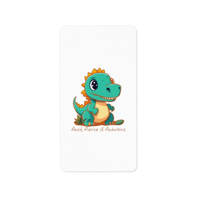 Vilda dinosaurier adressetikett (Framsidan)