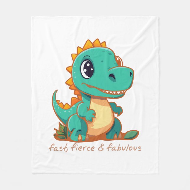 Vilda dinosaurier fleecefilt (Framsidan)