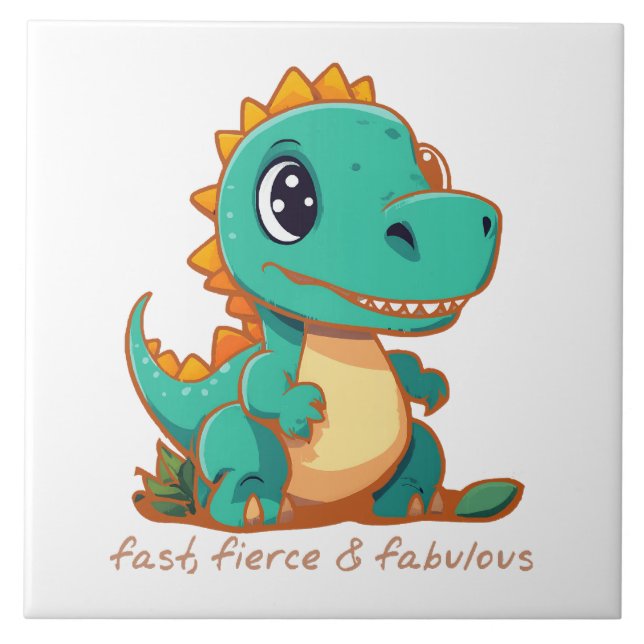 Vilda dinosaurier kakelplatta (Framsidan)