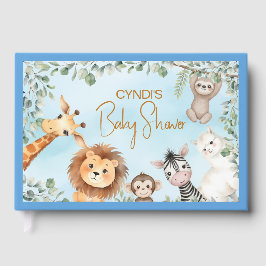 Vilda djungel zoo djur baby shower  gästböcker