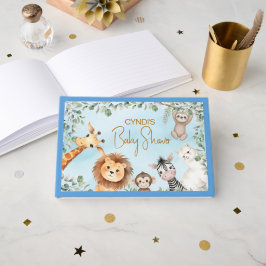 Vilda djungel zoo djur baby shower gästböcker
