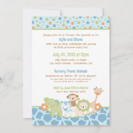 Vilda djungeldjur Baby pojke Shower Inbjudan